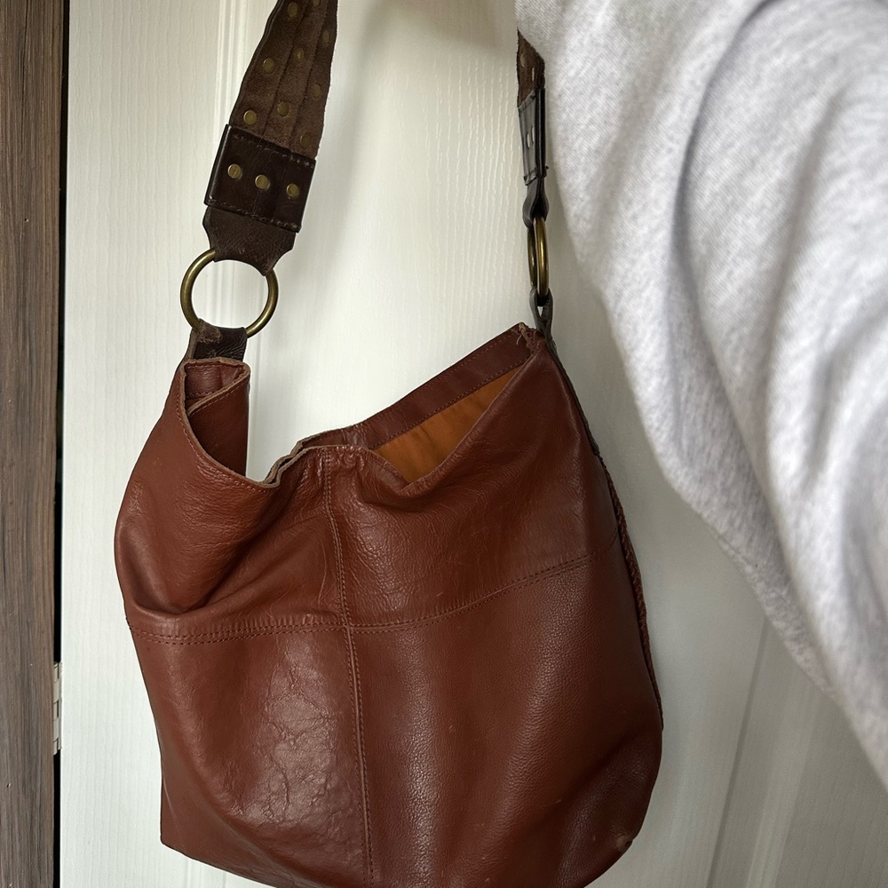 Lucky Brand Large Hobo Leather Shoulder Bag